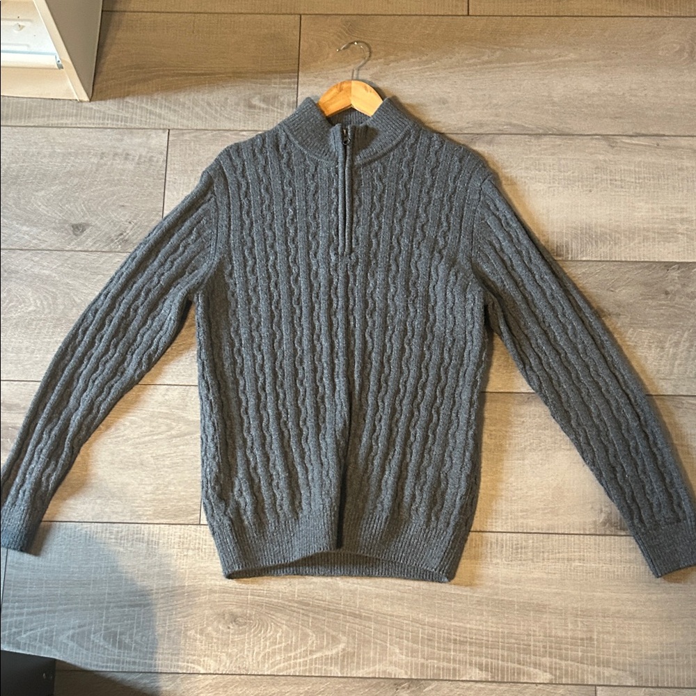 Denver Hayes Charcoal Zip-Up Sweater